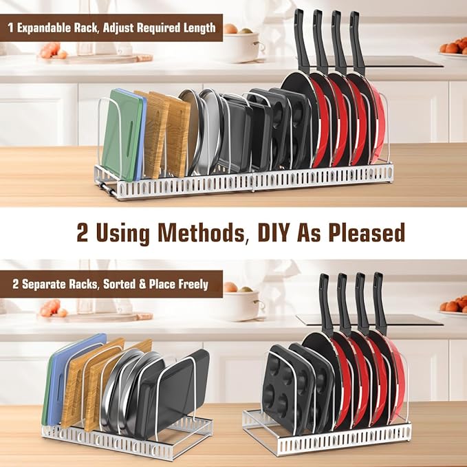 Housolution Cutting Board Organizer Rack, Expandable Baking Tray and Cookie