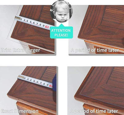 NECAUX Custom 18 x 55 Inch Frosted Table Cover Protector, 1.5mm Thick Plastic Heavy Duty Table Pad Desk Mat Desk Protector for Office Computer Writing Desk, Sofa Table, Media Stand, Coffee Table