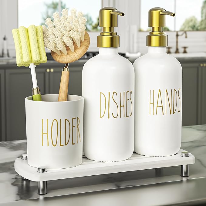 Cisily Kitchen Soap Dispenser Set Comes