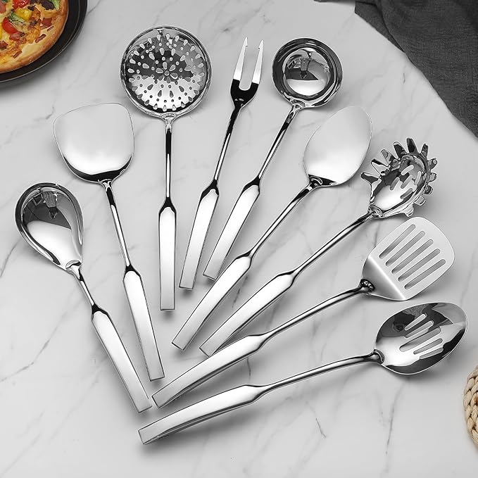 9PCS Silverware Set for 304 Stainless Steel Kitchen Utensils Set Cooking