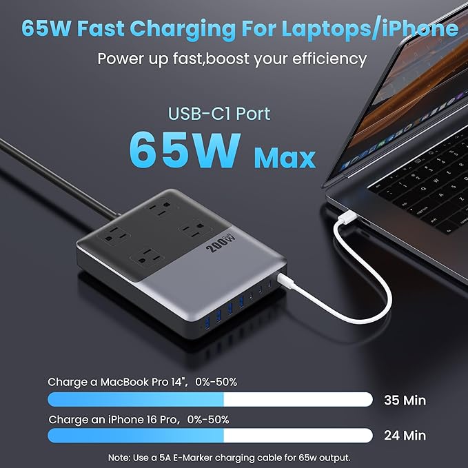 12-in-1 Charging Station USB C Power Strip