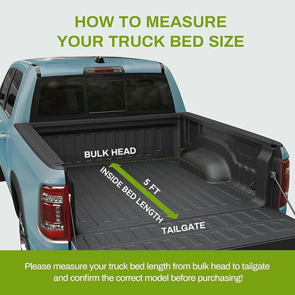 AUTOSAVER88 Soft Roll Up Truck Bed Tonneau Cover Compatible with 2005-2026 Nissan Frontier(NO México) 5ft Bed