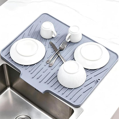 Silicone Dish Drying Mat for Kitchen Counter Sink, Non-Slip dish drying Pad