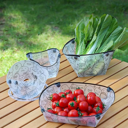 Collapsible Bowl Plate Set, Portable Camping Tableware, Food Grade Material Free Folding Plate for Outdoor Games, Family Gatherings, Business Trips