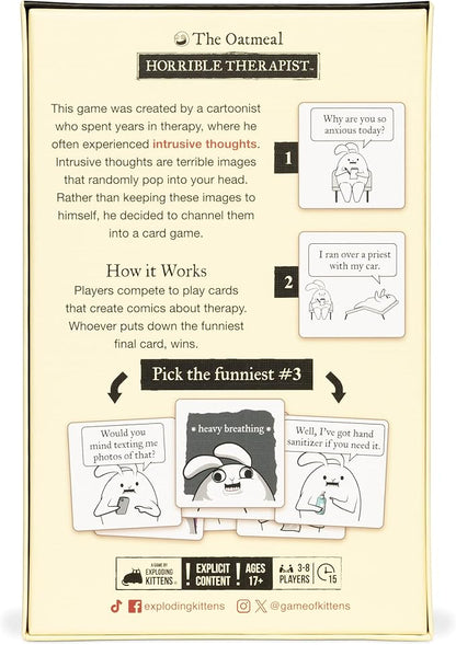 Horrible Therapist: Extra Horrible Edition by Exploding Kittens - A Card Game for 3-8 Players, Ages 17+ - Adult Party Game for Family Night