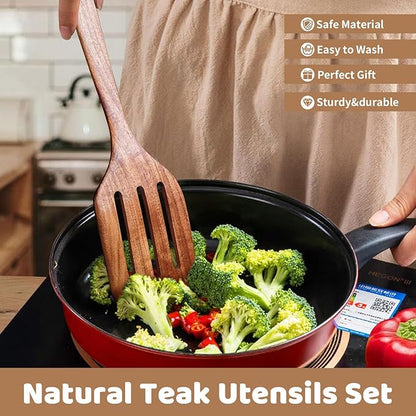 5 PCs Teak Wooden Utensil Set