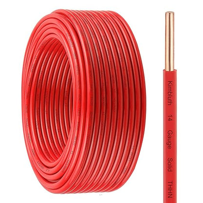 THHN Wire 14 Gauge 75 FT OFC Electrical Wire, 14 AWG Solid Copper Wire Rated up