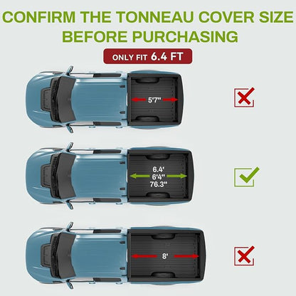 AUTOSAVER88 Soft Tri-fold Truck Bed Tonneau Cover Fits for Dodge Ram 1500 (Classic & New) 2002-2026, Fits for Dodge Ram 2500 3500 2003-2026 6.4ft Bed Without Rambox