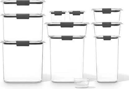 Rubbermaid Brilliance Pantry 10 Piece Set, Clear and Airtight Food and Pantry Storage Containers