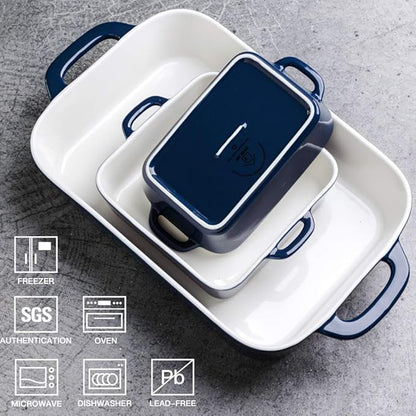 Sweejar Ceramic Bakeware Set, Rectangular Baking Dish