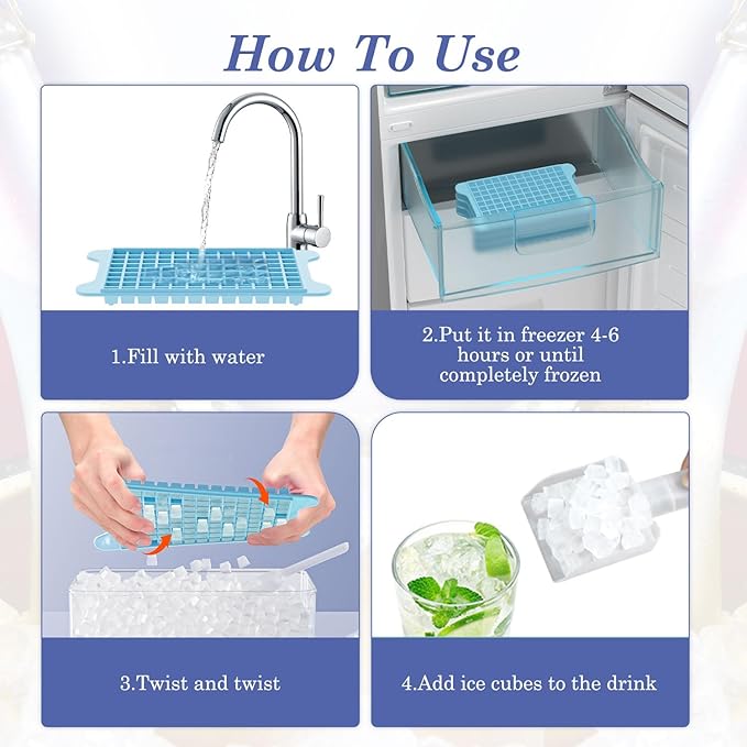 Mini Ice Cube Tray for Freezer: GGUW Nugget Ice Cube Tray