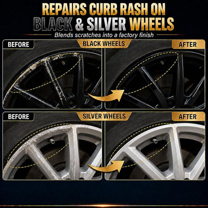 Gloss Black Rim Touch Up Paint - Wheel Scratch Repair Kit for Curb Rash & Scratches, Quick and Easy Rim Paint for Wheel Repair, Universal Gloss Black