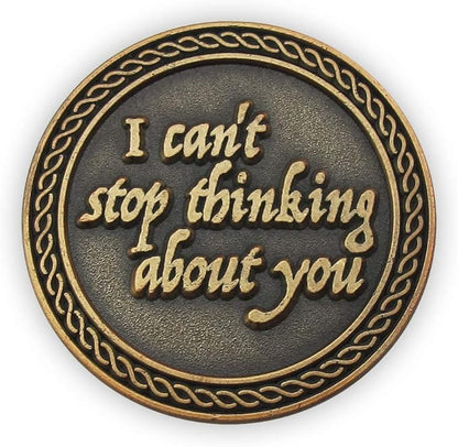 Bulk Set of 10 Romantic Love Expression Coins, I Cherish You, I Can't Stop Thinking About You, Anniversary Pocket Tokens for Date Night, Love Gift for Men & Women, from Him or Her
