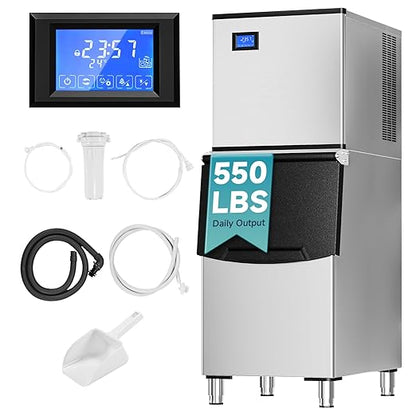 EUHOMY Commercial Ice Maker Machine, 550 lbs/24H Industrial Ice Machine
