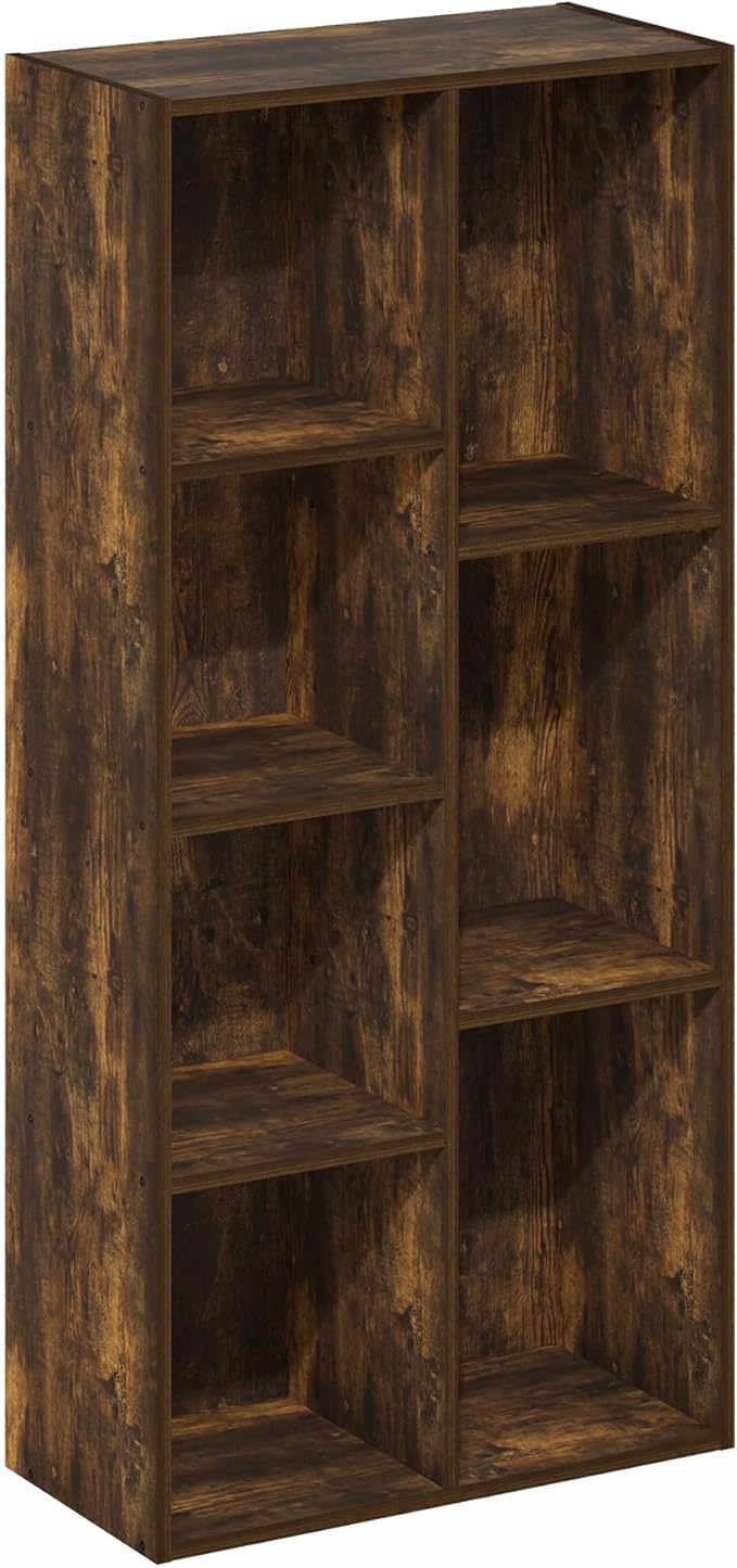 Furinno LUDER Book Shelf, 7-Cube Bookshelf, Bookcase