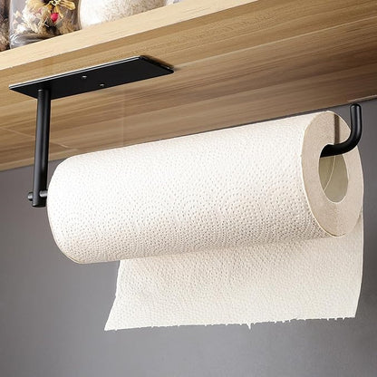SUNTECH 2 Pack Paper Towel Holder Under Cabinet, Adhesive or Drilling Paper