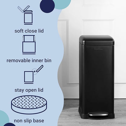 happimess HPM1007B Betty Retro 8-Gallon Step-Open Trash Can