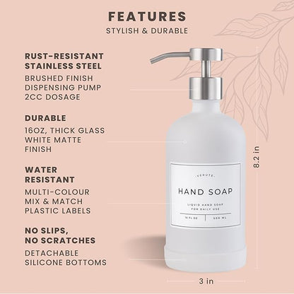 Hand and Dish Soap Dispenser for Kitchen and Bathroom, Stainless Steel Pumps