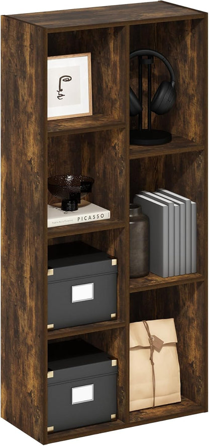 Furinno LUDER Book Shelf, 7-Cube Bookshelf, Bookcase