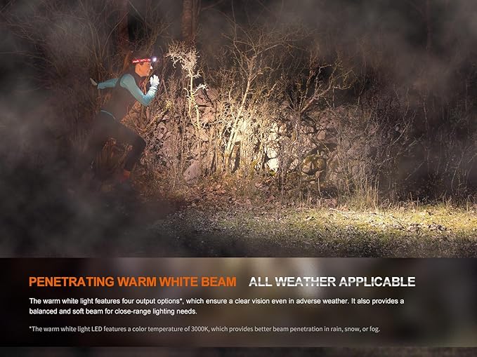 Fenix HM65R-T V2.0 Running Headlamp, 1600 Lumen White Light and Warm White Dual Beams, USB-C Rechargeable, Lightweight Long Runtime for Trail Running, with Organizer (Dark Purple)