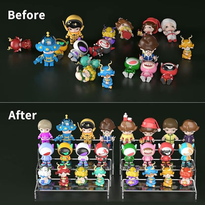 HIIMIEI Acrylic Display Riser, Thickened to 5mm Clear Rectangular Display Shelf
