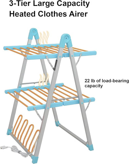 SHARNDY Electric Heated Clothes Drying Rack, Foldable Heated Garment Dryer