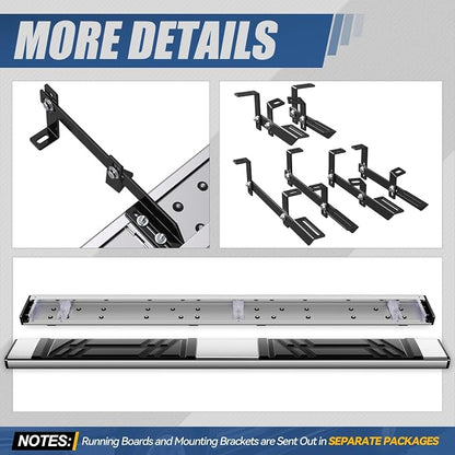 Auto Dynasty Running Boards Compatible with 2019-2024 Subaru Ascent, Stainless Steel Side Step Rail Nerf Bars, 6.5" x 73" Step Bars, Polished Chrome