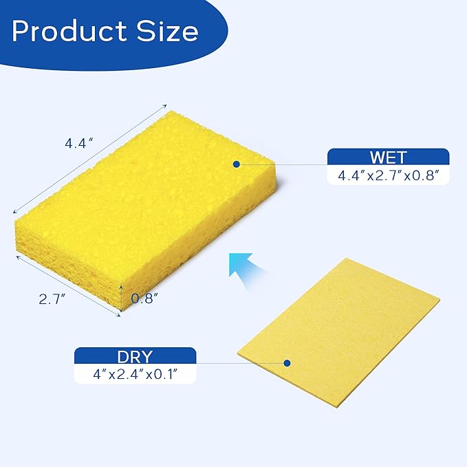 ARCLIBER Cellulose Sponges, Heavy Duty Scrub Kitchen Sponge No Scratching