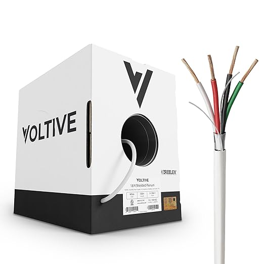 Voltive 18/4 Shielded Low Voltage Wire, Plenum CL3P, 500ft