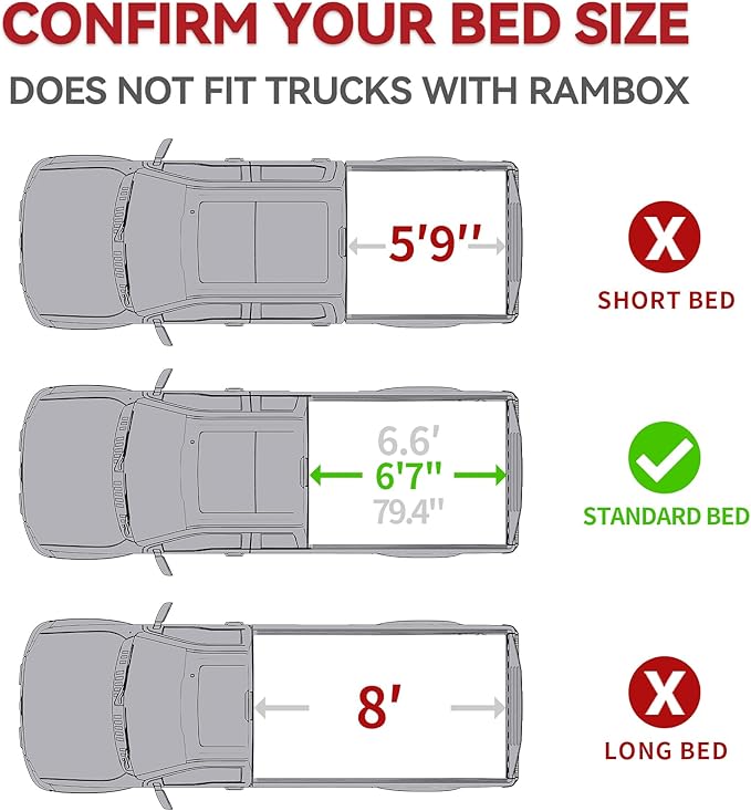 YITAMOTOR Quad Fold Hard Truck Tonneau Cover Fits for Chevy Silverado/GMC Sierra 1500 New Body Style 2019-2026 with 6.6ft Bed w/o Multi-Flex Tailgate, Heavy-Duty Aluminum Alloy Bed Cover