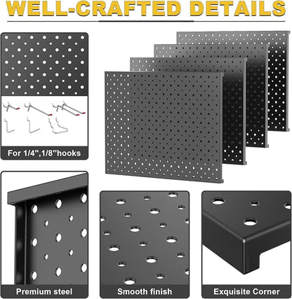 Ultrawall Metal Pegboard Panels, Pegboard Wall Organizer, Garage Tool Storage
