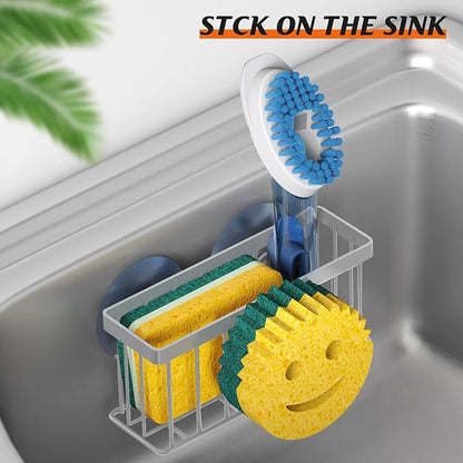 MURLONG Sponge Holder Smiley Face, Sink Caddy, Kitchen Organizer