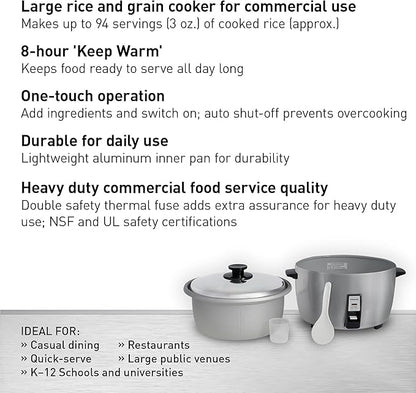 Panasonic Commercial Electric Rice Cooker, 120V Large Capacity 46-Cup, 23-Cup
