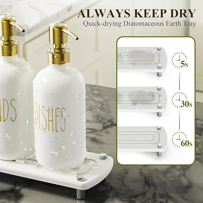 Cisily Kitchen Soap Dispenser Set Comes