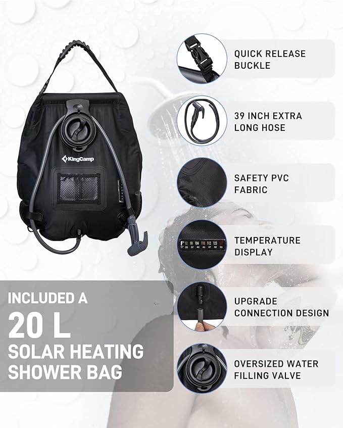 KingCamp Shower Tent, Portable Privacy Tent Outdoor Camping 1/2 Room Toilet Tents with Shower Bag & Dressing Room for Beach, Camping & Hiking