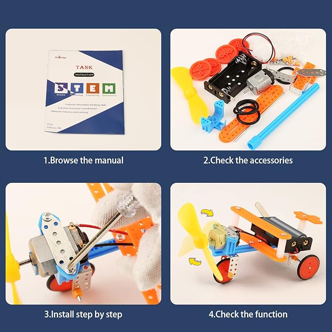 STEM Science Kits for Kids 5-7 8-12, Robotics Robot Building Car Kit STEM Toys for Boys Robots Craft 5-8 6-8, Science Activities Experiment Engineering Project Electronics 5 6 7 8 Year Old Boy Gifts