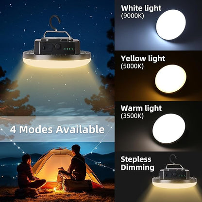 Camping Lantern 10500mAh Rechargeable Battery, 32W Ultra Bright LED Hanging Light with 3 Modes, Waterproof Portable Tent Lighting for Outdoor Emergency & Hiking