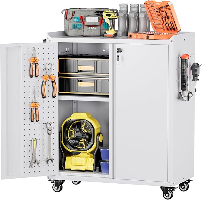 13.8" D x 26" W x 34.3" H Metal Storage Cabinet