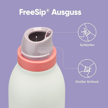 Owala FreeSip Twist Insulated Stainless Steel Water Bottle with Straw for Sports and Travel, BPA-Free, 24-oz, Purple/Green (Minty Horizons)
