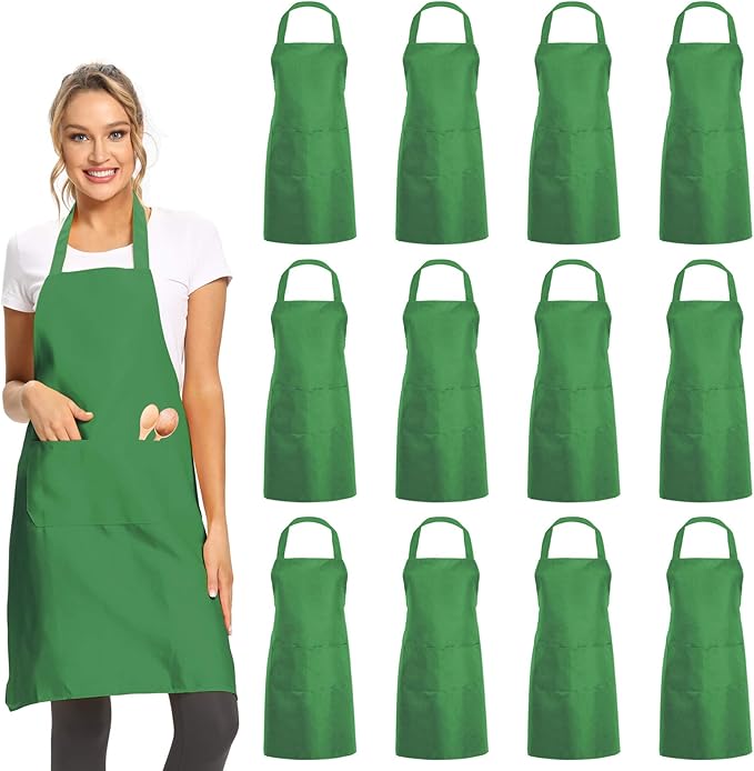 DUSKCOVE 12 Pack Plain Bib Aprons