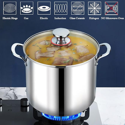 P&P CHEF 12 Quart Stainless Steel Stock Pot