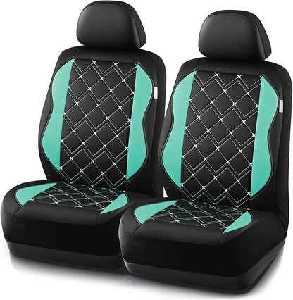 Road Comforts Seat Covers, Premium Leather Car Seat Covers Front Seat for Women Girls,Airbag Compatible, Automotive Seat Covers Universal Fit Most Cars,Vans,Truck,SUV