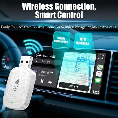 Wireless Carplay Adapter for Porsche Taycan 2019-2026, 2 in 1 Android Auto/Carplay Wireless Adapter Auto Reconnect Accessories,Black