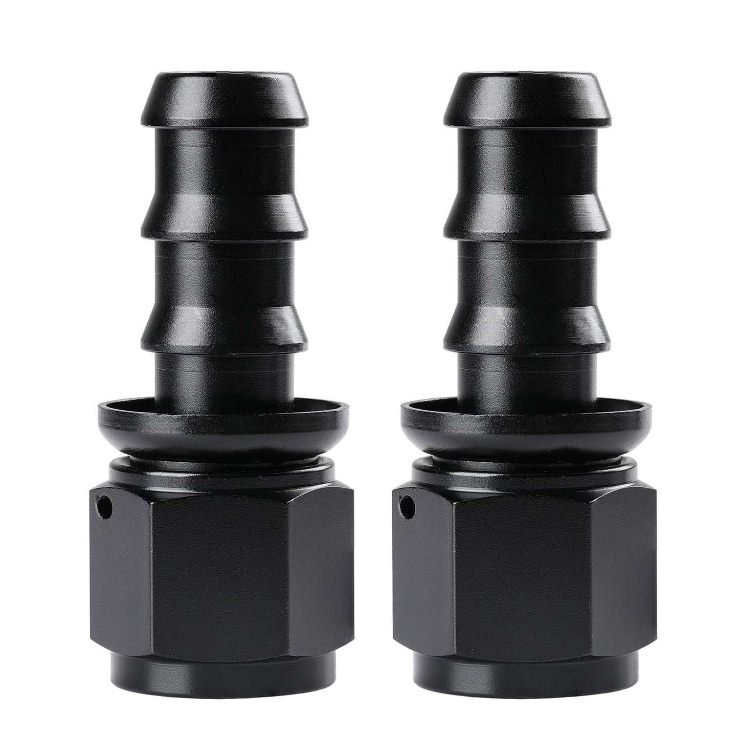 Ucreative 10AN Straight Push Lock Hose Fitting End Black 2PCS