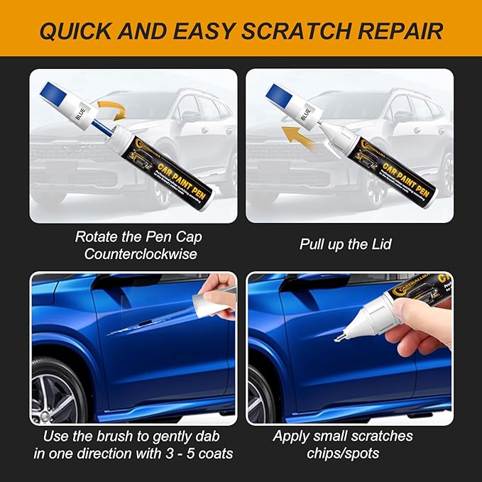 QAB Pearl White Tricoat Car Touch Up Paint for Nissan, Color Accurate Car Paint Scratch Repair Pen Kit Quick & Easy Fix Vehicle Chips and Automotive Nicks Scuff