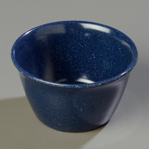 Carlisle FoodService Products Dallas Ware Reusable Plastic Bowl Bouillon Cup Bowl for Home and Restaurant, Melamine, 8 Ounces, Café Blue, (Pack of 24)