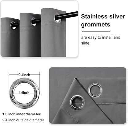 DWCN Blackout Curtains 63 Inch Length, Room Drakening Drapes