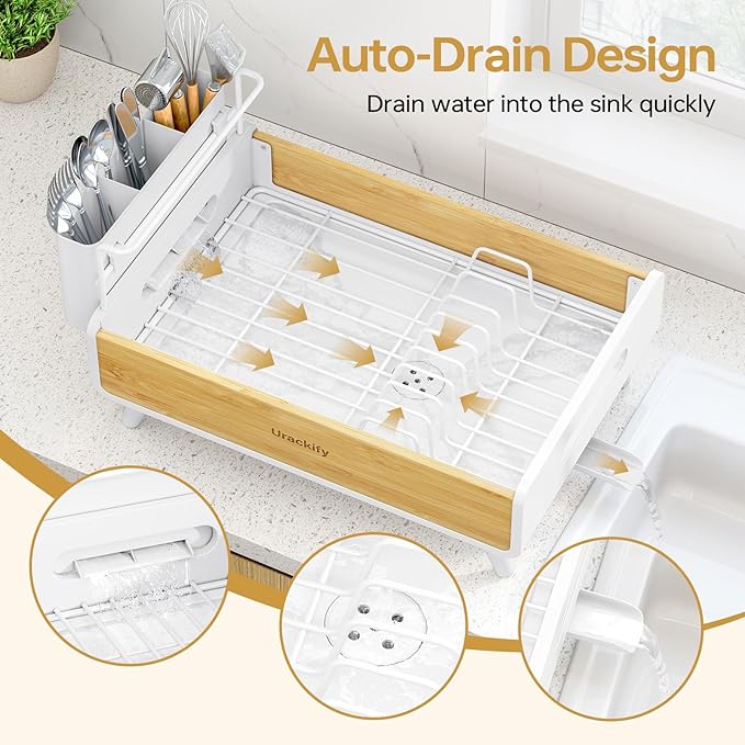 Urackify Dish Drying Rack for Kitchen Counter