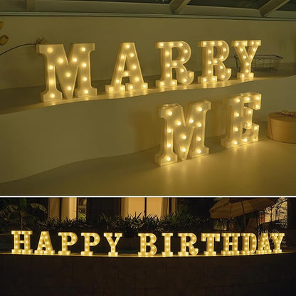 Foaky Rechargeable LED Letter Lights Sign Marquee Light Up Letters Sign for Night Light Wedding/Birthday Party Christmas Lamp Home Bar Decoration (Z)