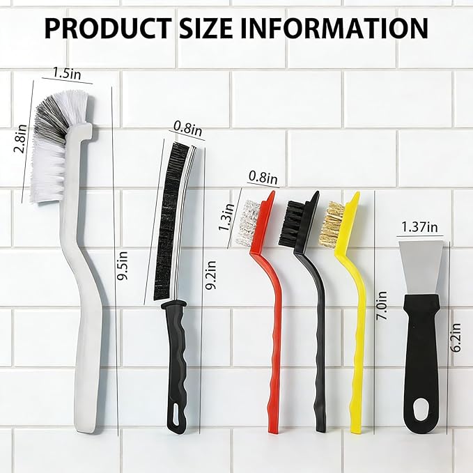 Crevice Cleaning Brush Set – Hard Bristle Gap Cleaning Tool